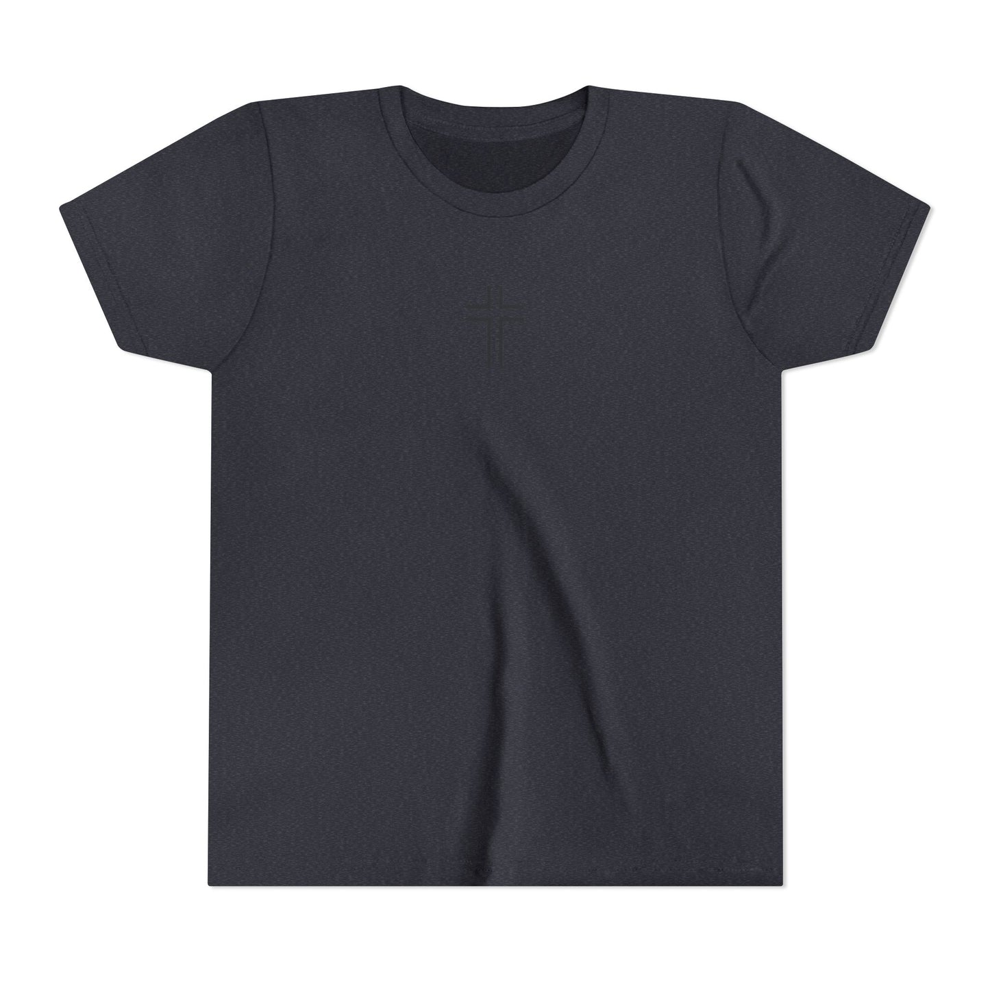 Minimalist | Youth Unisex Short Sleeve Tee with Cross Design