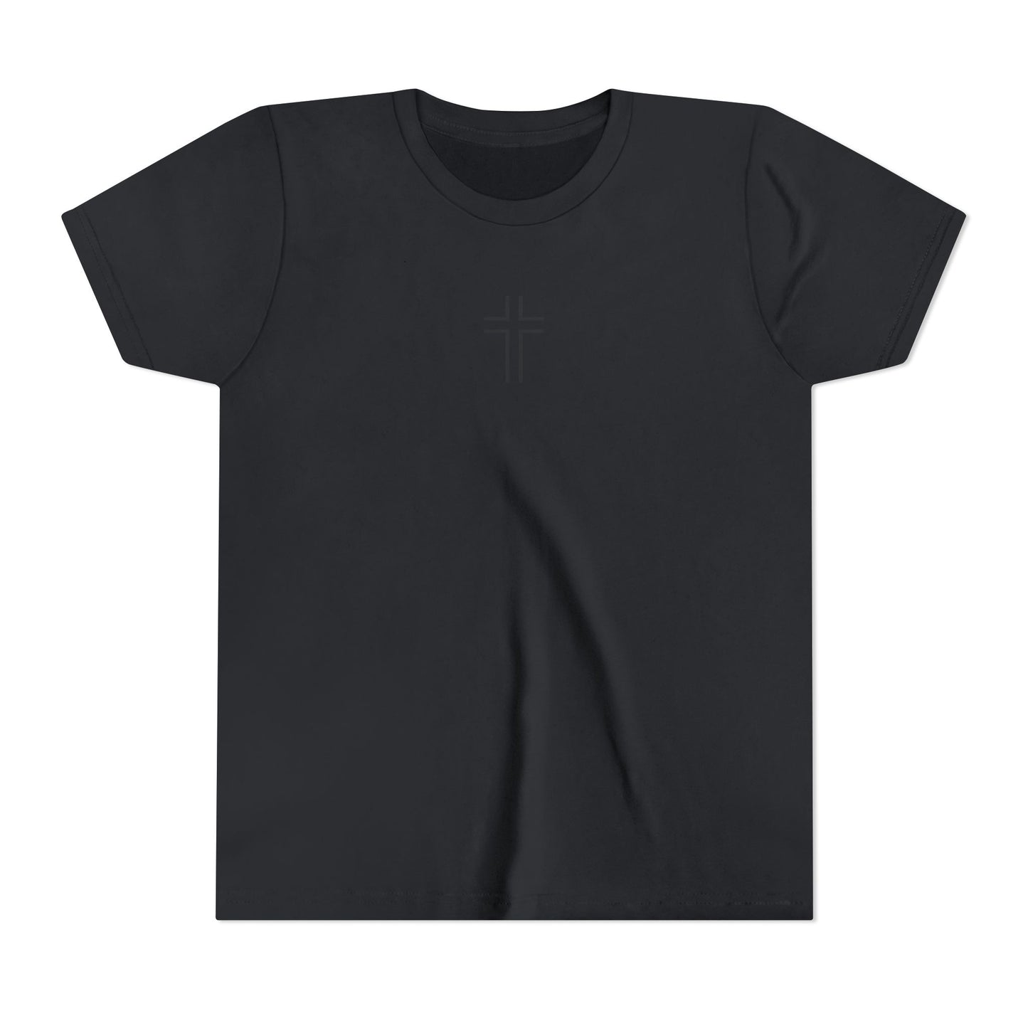 Minimalist | Youth Unisex Short Sleeve Tee with Cross Design