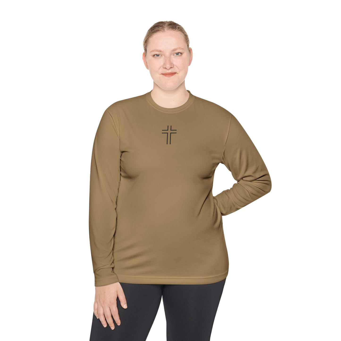 Minimalist | Unisex Long Sleeve Moisture Wicking Tee with Cross Design