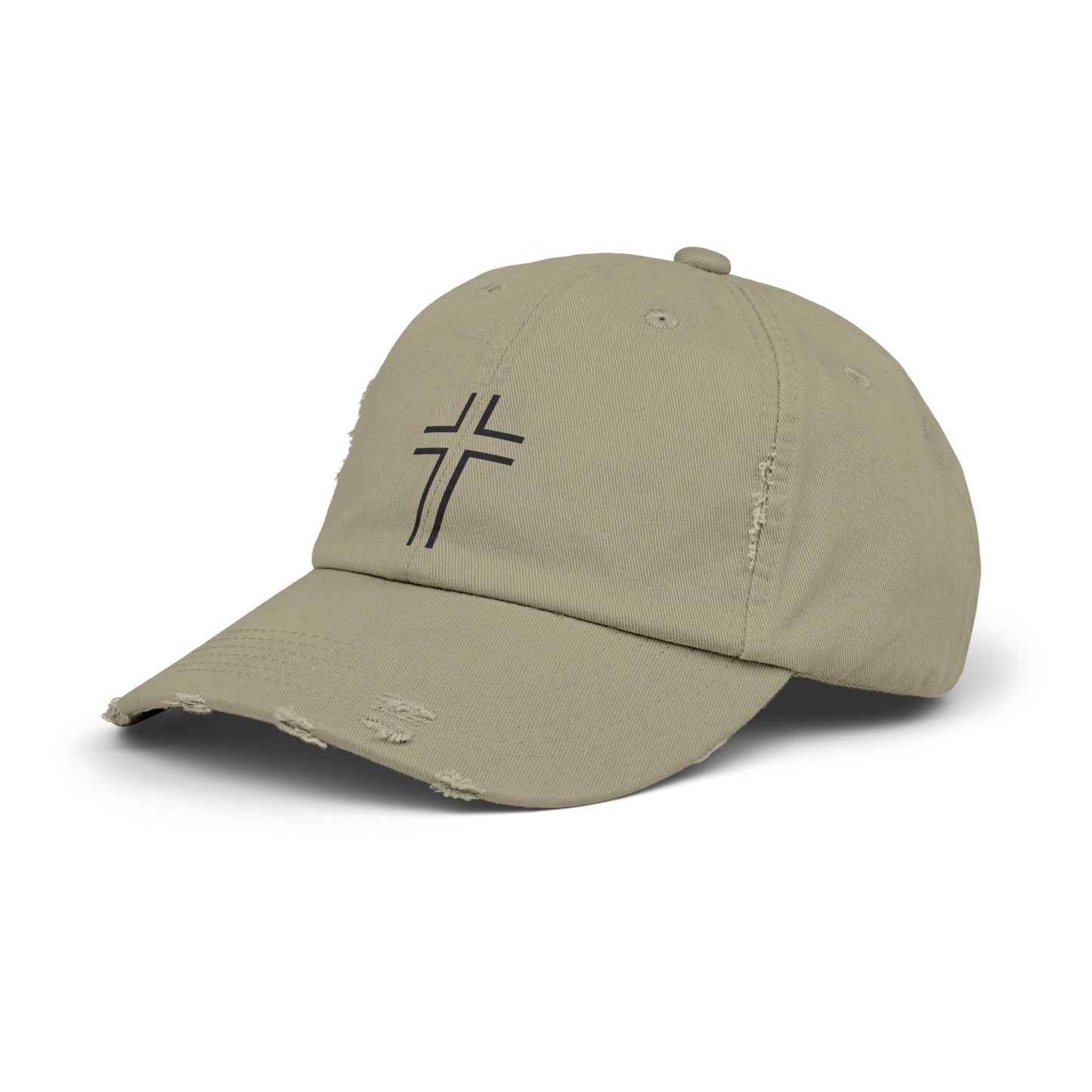 Minimalist | Unisex Distressed Cap with Cross Design