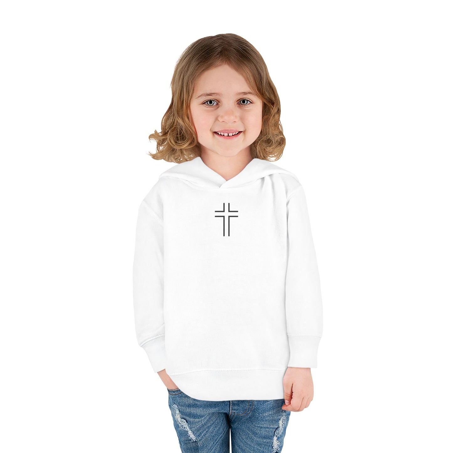 Minimalist | Toddler Fleece Hoodie with Cross Design
