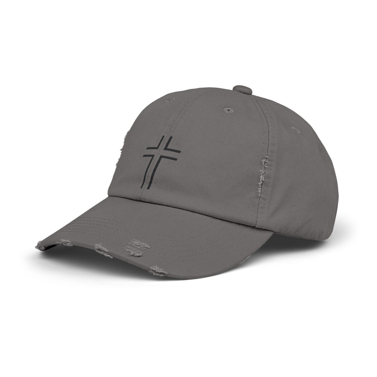 Minimalist | Unisex Distressed Cap with Cross Design