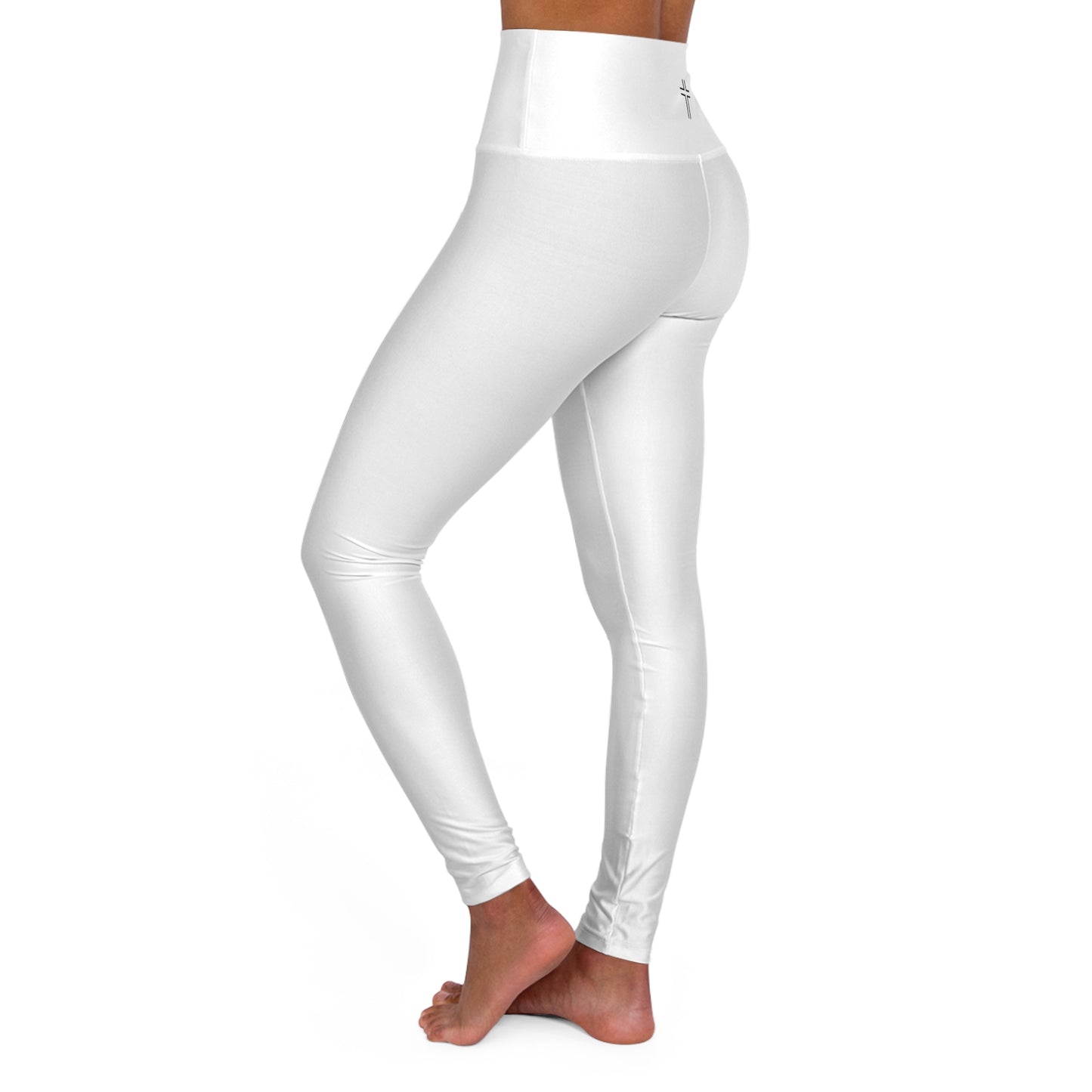 Minimalist | Muted High Waisted Fitness Leggings with Cross Design - Perfect for Faith & Fitness