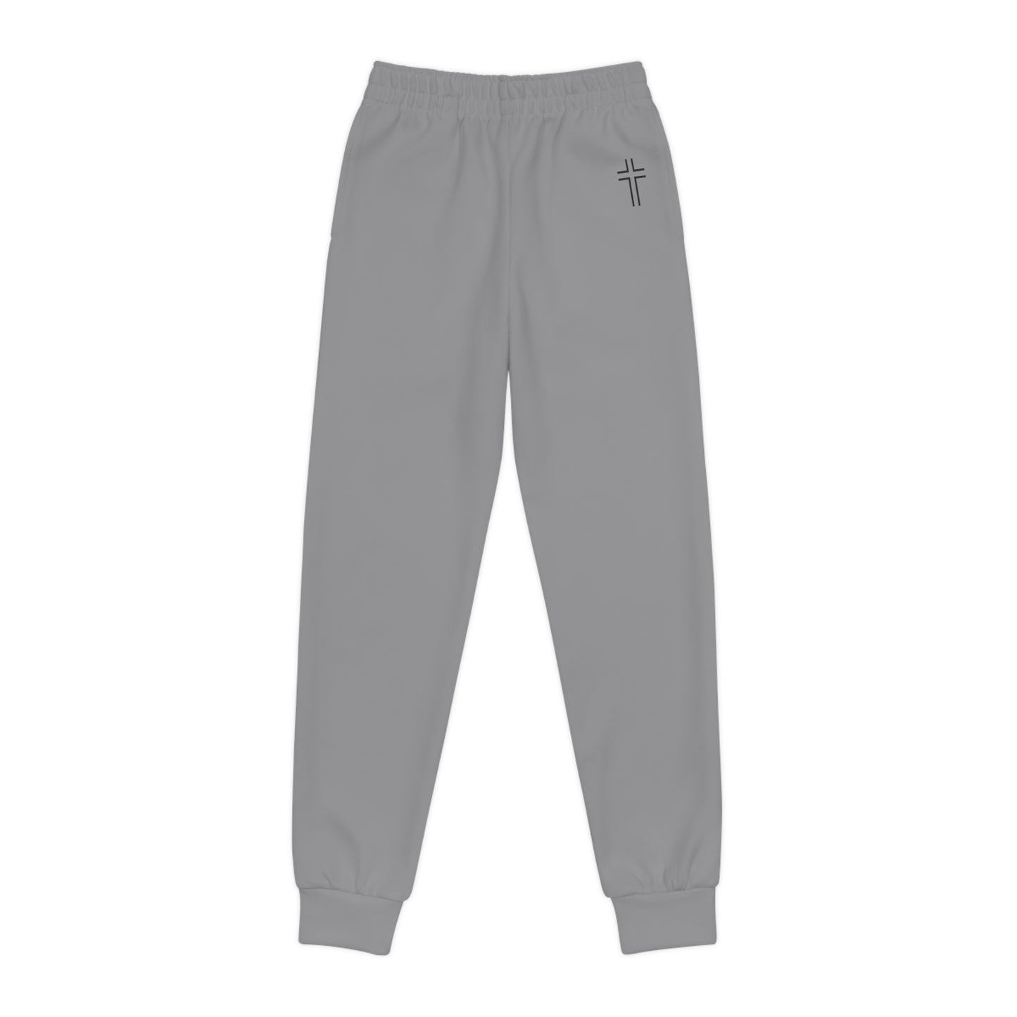 Minimalist | Muted Youth Joggers with Inspirational Cross Design - Comfortable & Stylish Activewear for Kids