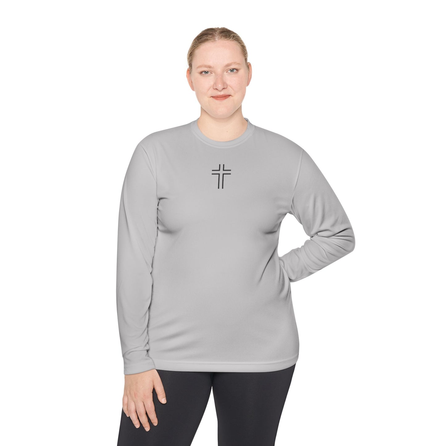 Minimalist | Unisex Long Sleeve Moisture Wicking Tee with Cross Design