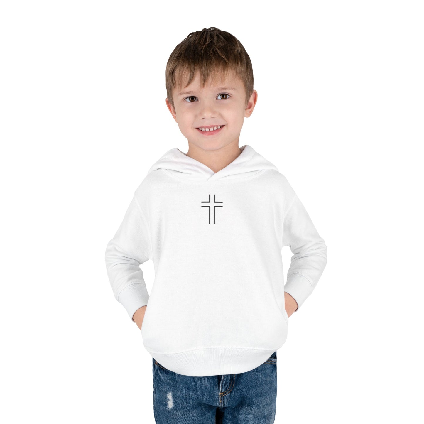 Minimalist | Toddler Fleece Hoodie with Cross Design