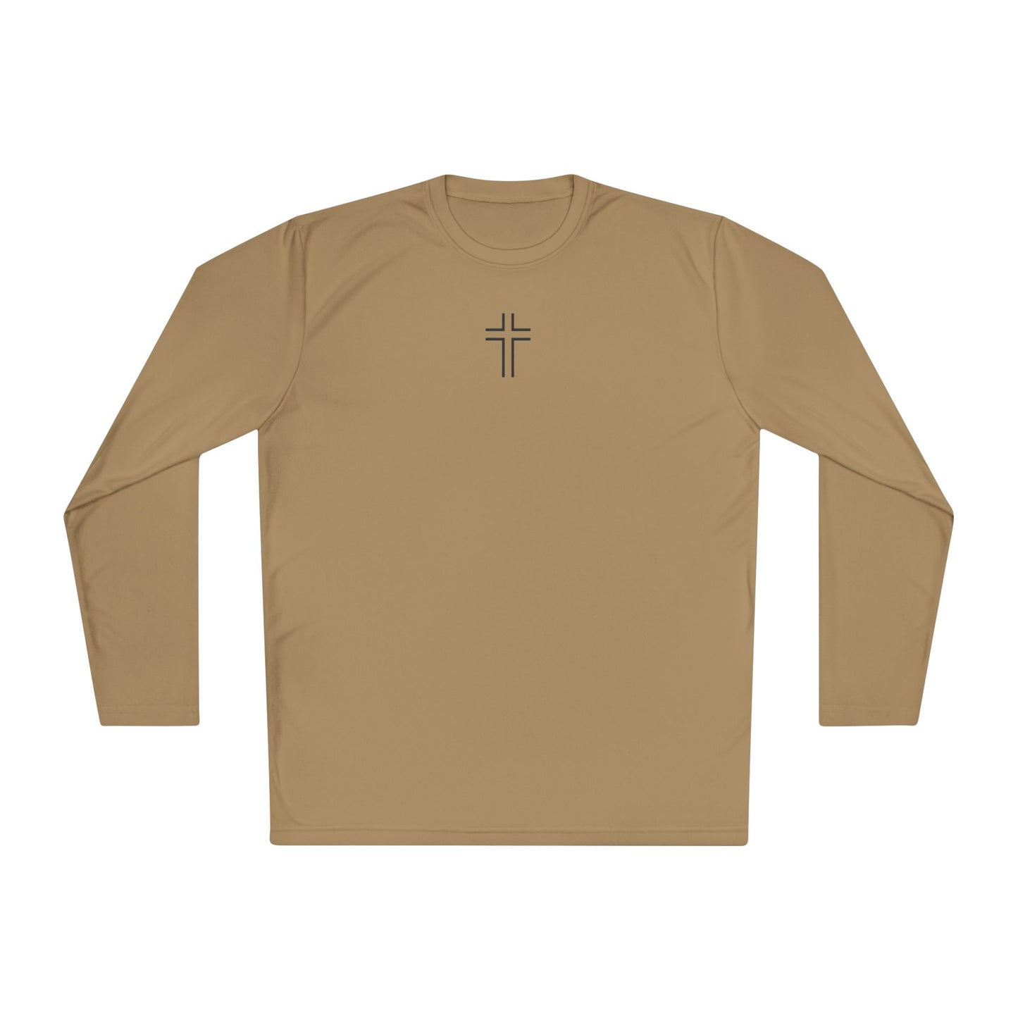 Minimalist | Unisex Long Sleeve Moisture Wicking Tee with Cross Design