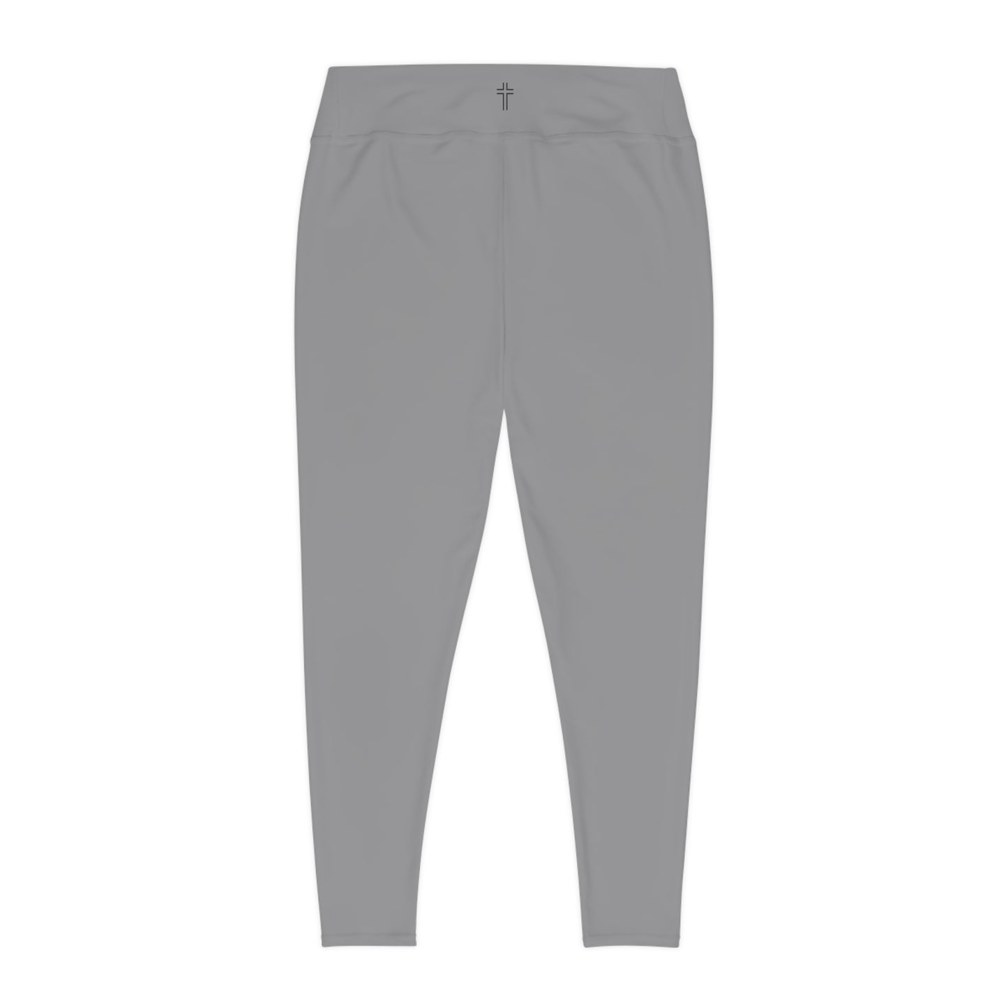 Minimalist | Muted Plus Size High Waisted Fitness Leggings with Cross Design - Perfect for Faith & Fitness