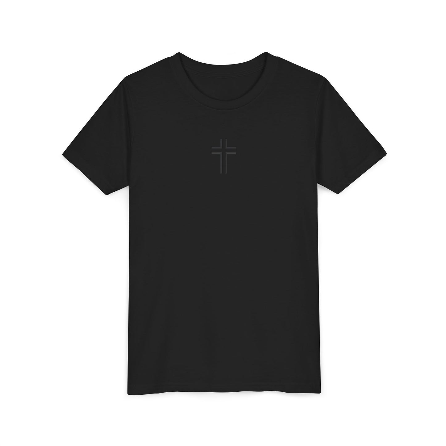 Minimalist | Youth Unisex Short Sleeve Tee with Cross Design