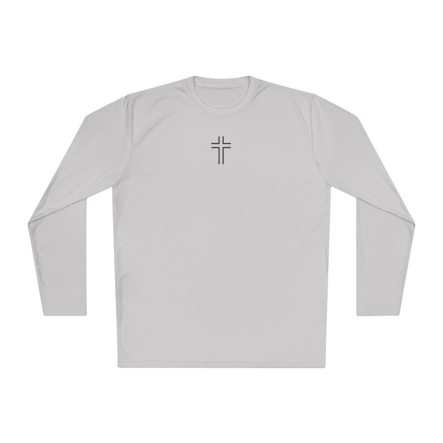 Minimalist | Unisex Long Sleeve Moisture Wicking Tee with Cross Design