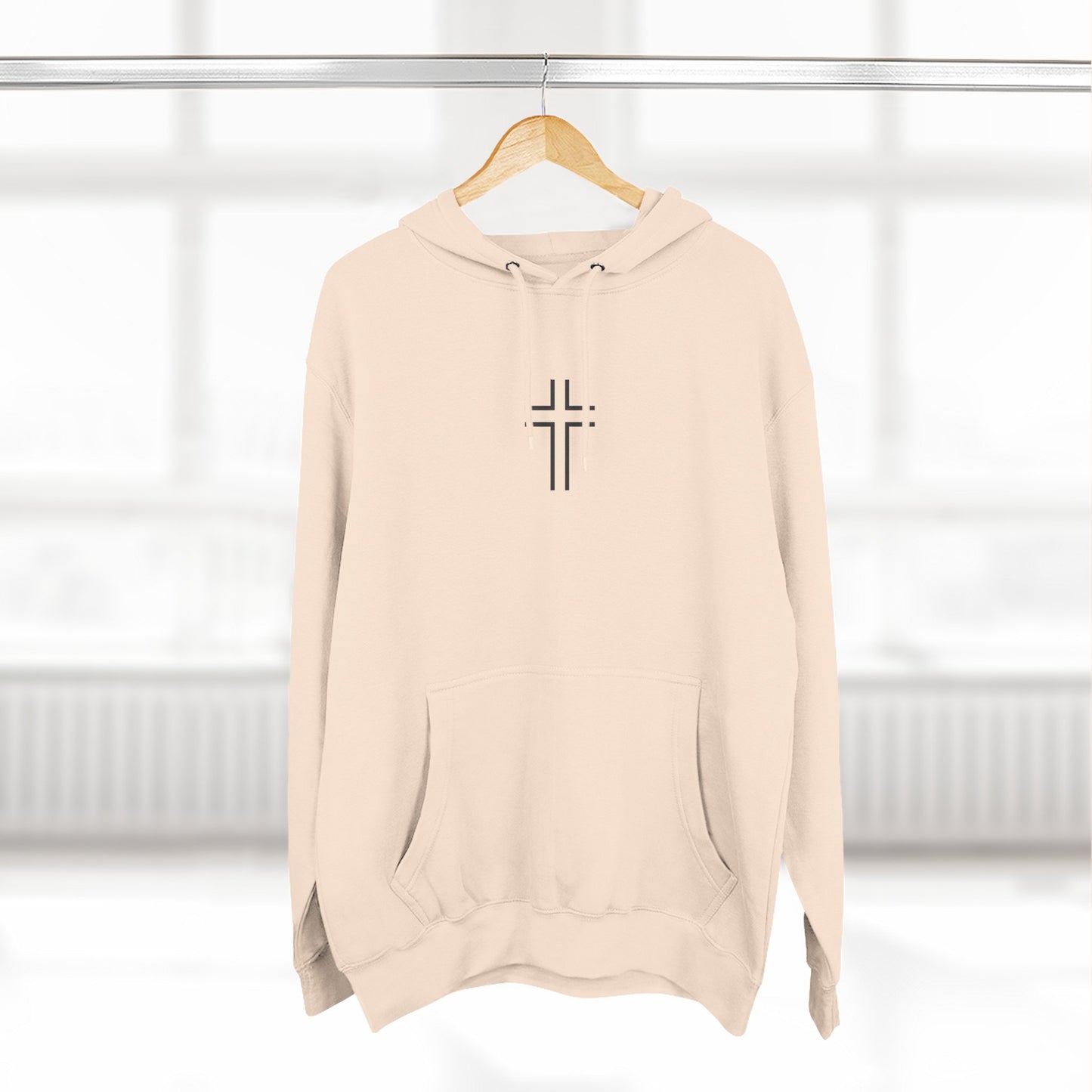 Minimalist | Unisex Fleece Hoodie with Cross Design