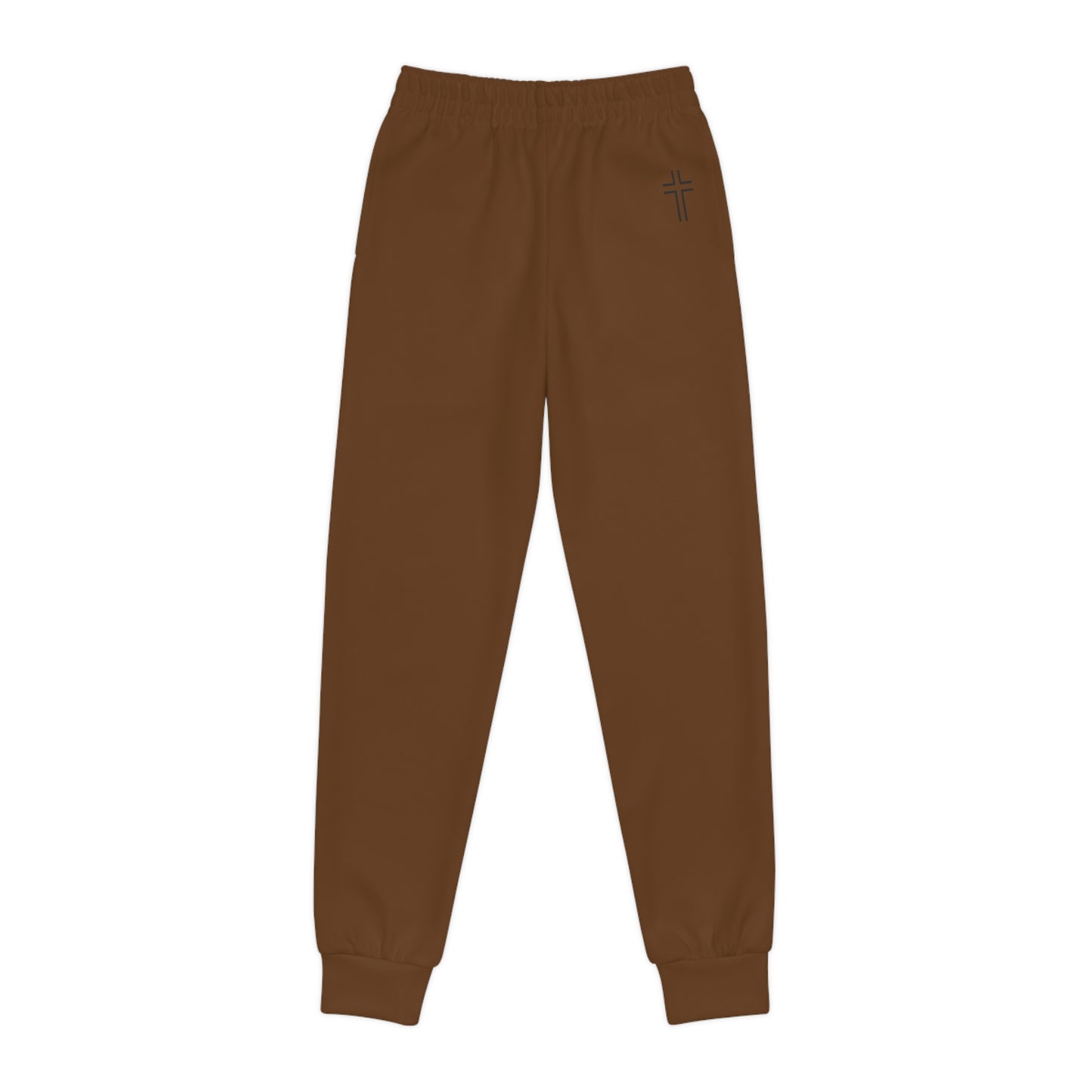 Minimalist | Muted Youth Joggers with Inspirational Cross Design - Comfortable & Stylish Activewear for Kids