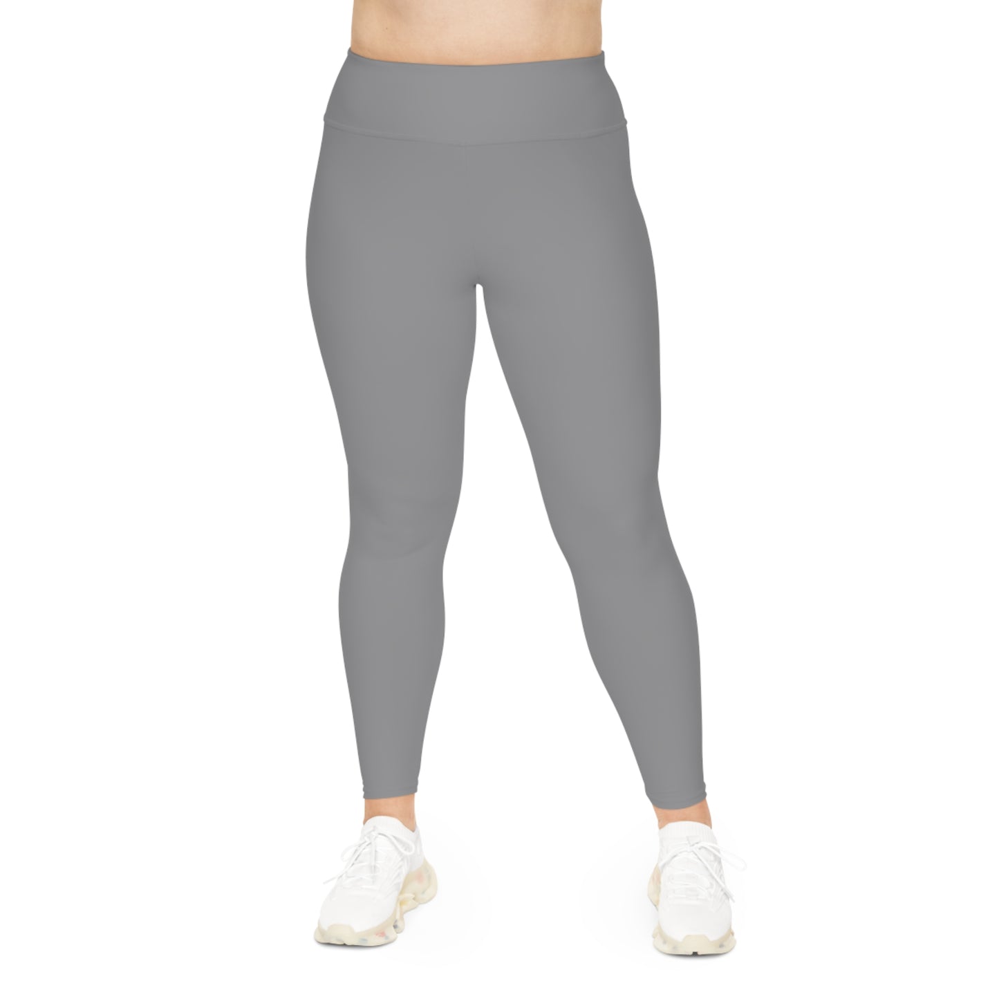 Minimalist | Muted Plus Size High Waisted Fitness Leggings with Cross Design - Perfect for Faith & Fitness