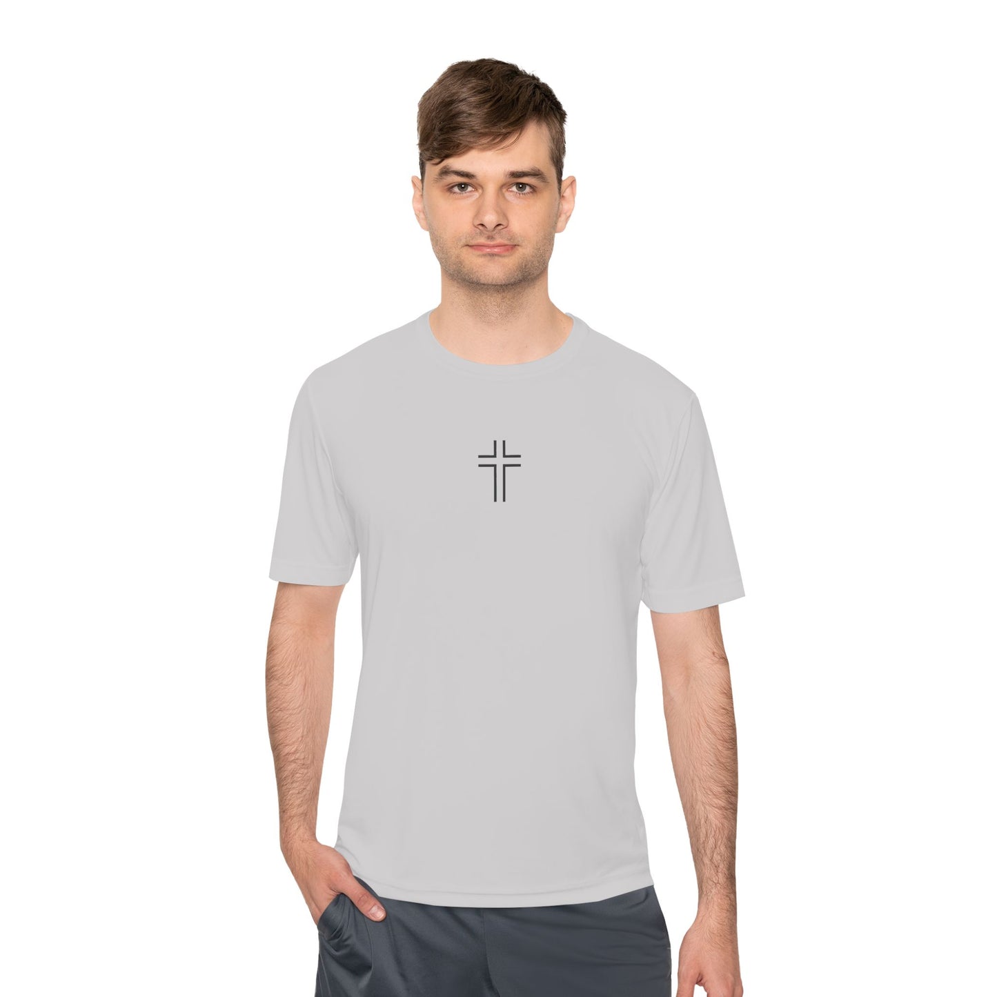 Minimalist | Unisex Moisture Wicking Tee with Cross Design