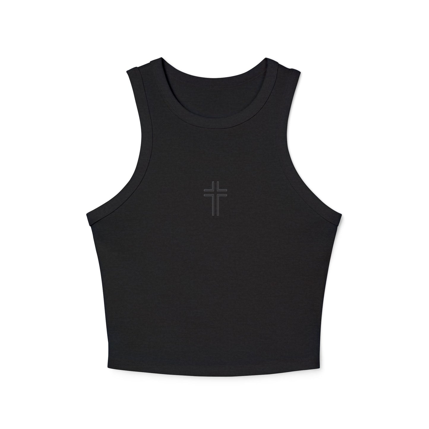 Minimalist | Women's Micro Rib Racer Cross Design Tank Top