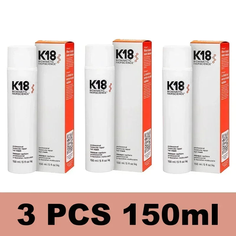150ml K18 Leave-In Molecular Hair Mask Original Repair Molecular Hair Care Damaged Dry Frizzy 4 Minutes Treatment Moisturize