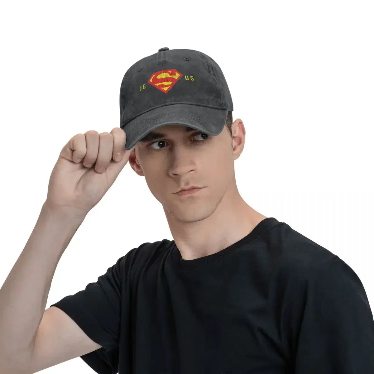 Super Jesus Distressed Baseball Cap