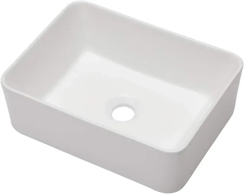 Vessel Sink Rectangle - Mocoloo 16"x12" Rectangular Bathroom White Porcelain Ceramic Lavatory Vanity Bowl s Abov