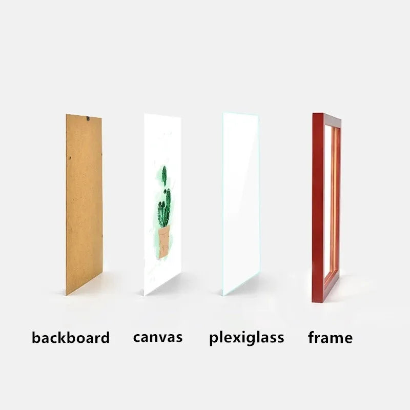 Wooden Wall Mount Frame With Mat and plexiglass.