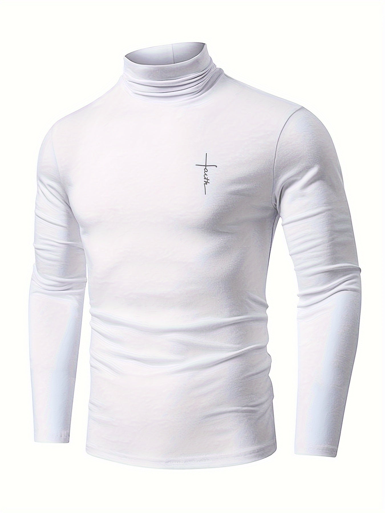 Men's Athletic Faith Print Turtleneck