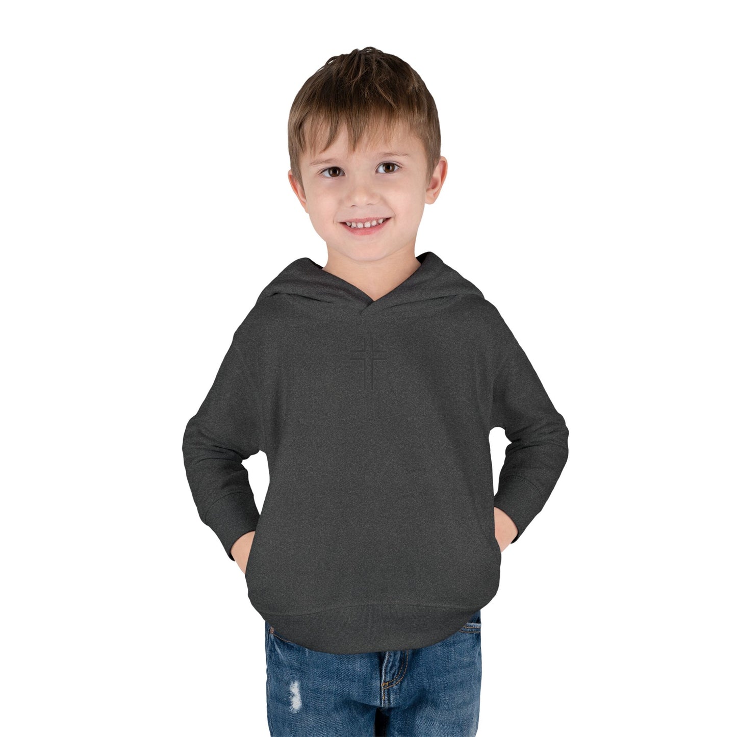 Minimalist | Toddler Fleece Hoodie with Cross Design