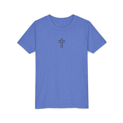 Minimalist | Youth Unisex Short Sleeve Tee with Cross Design