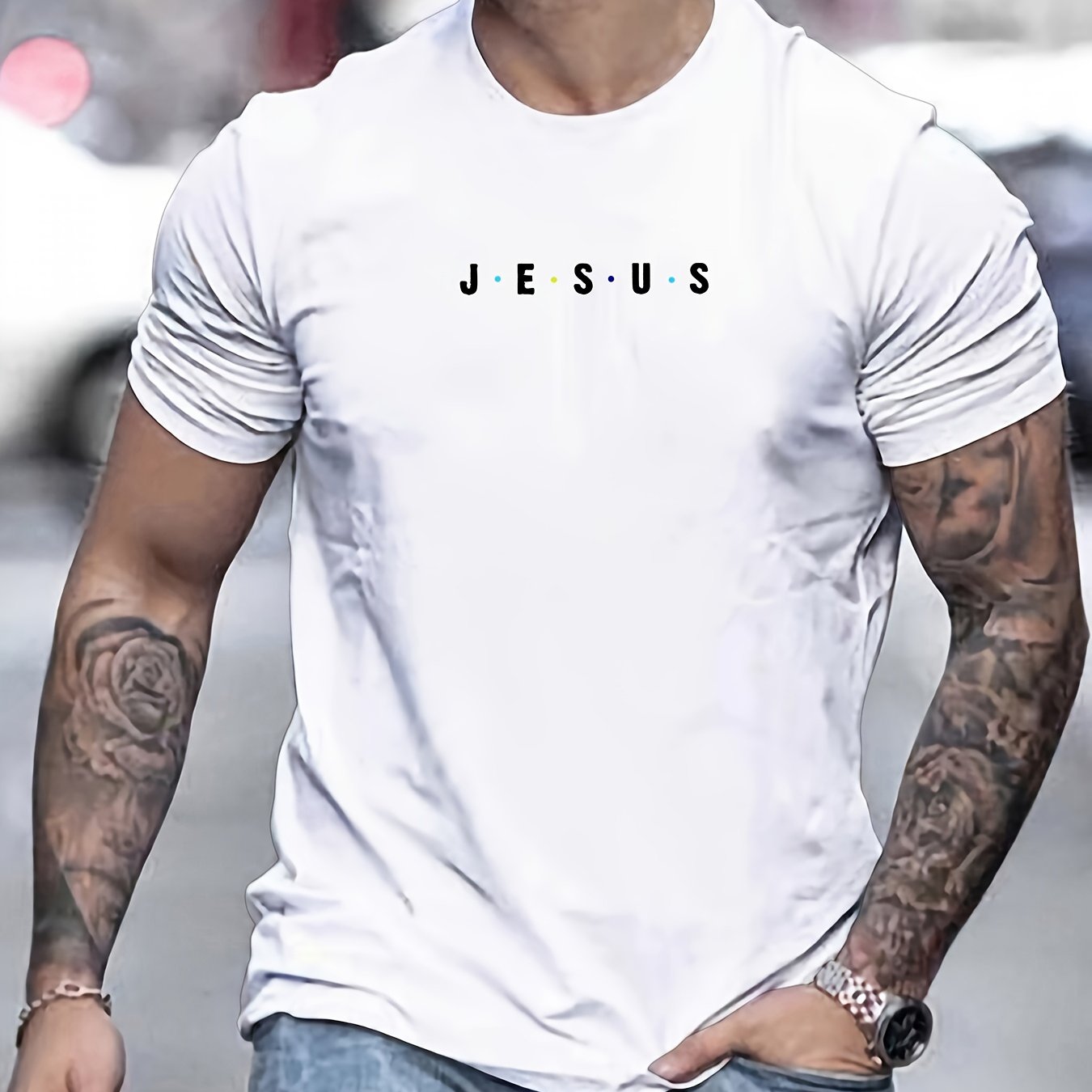 Jesus Minimalist Print Men's T-Shirt
