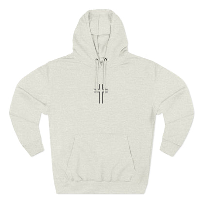 Minimalist | Unisex Fleece Hoodie with Cross Design