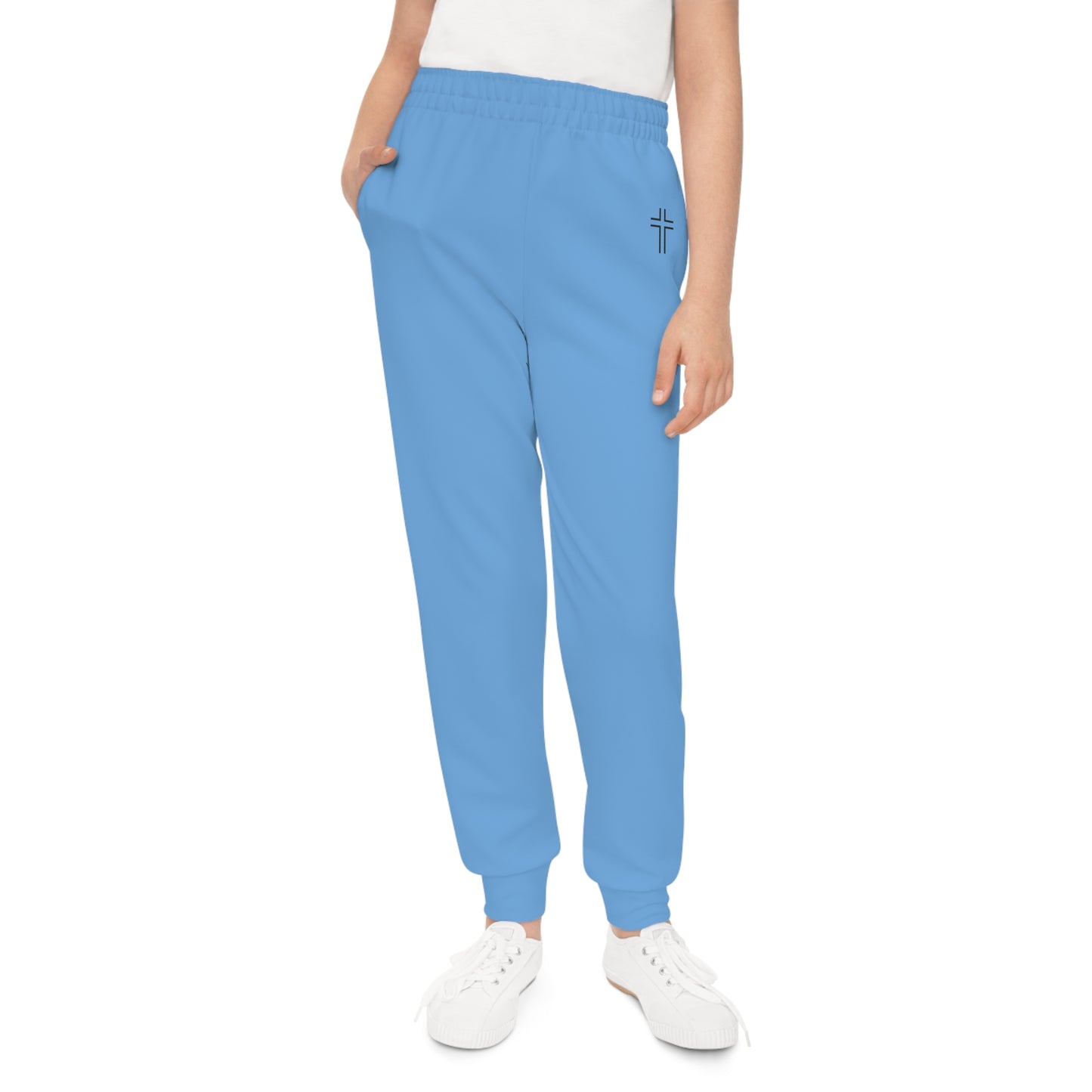 Minimalist | Color Youth Joggers with Inspirational Cross Design - Comfortable & Stylish Activewear for Kids
