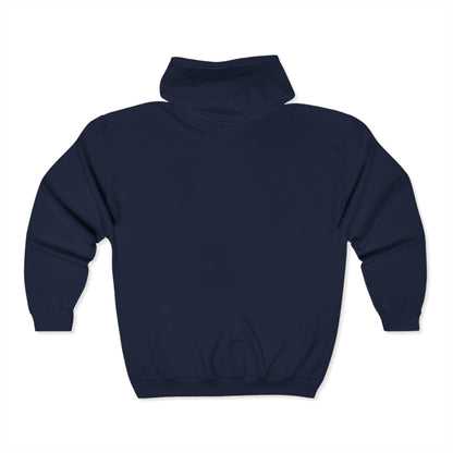 Minimalist | Unisex Full Zip Hooded Sweatshirt with Cross Design