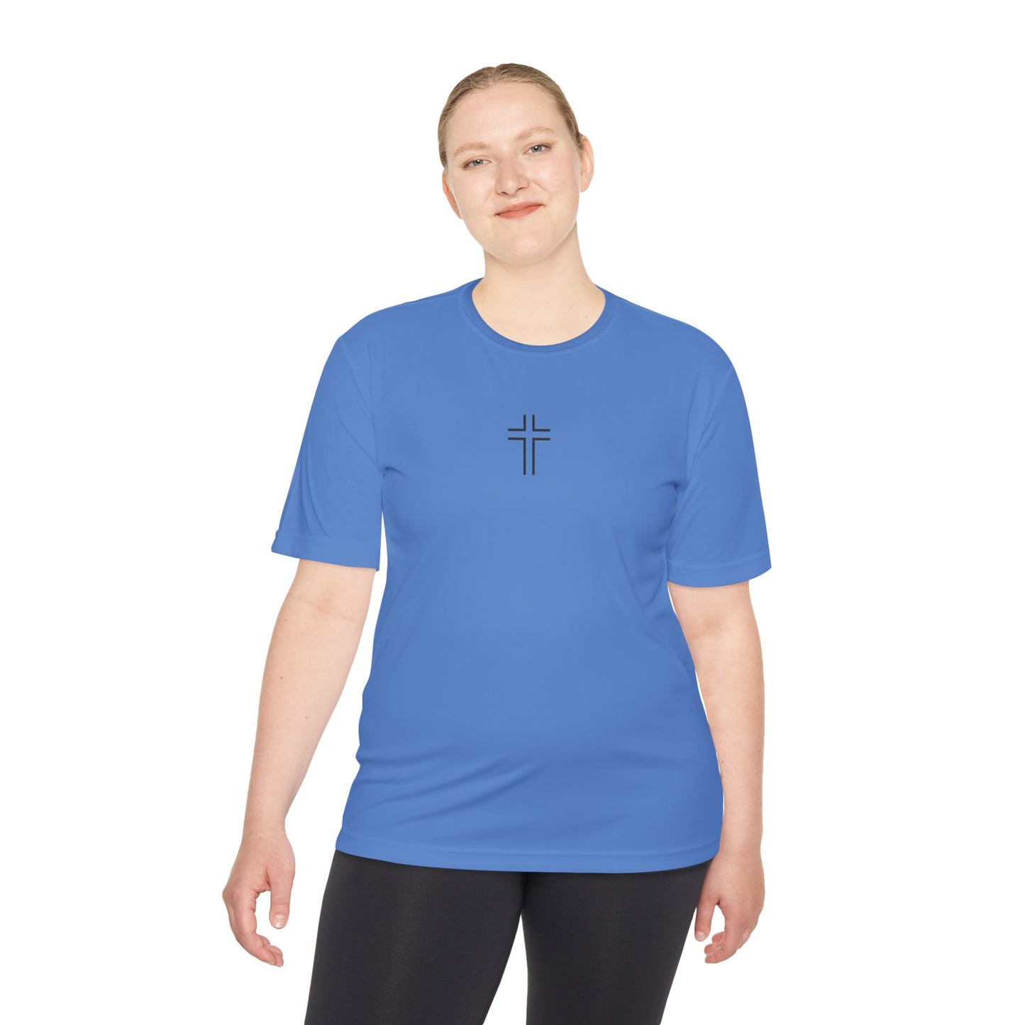 Minimalist | Unisex Moisture Wicking Tee with Cross Design