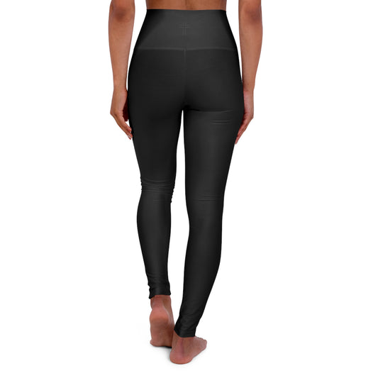 Minimalist | Muted High Waisted Fitness Leggings with Cross Design - Perfect for Faith & Fitness