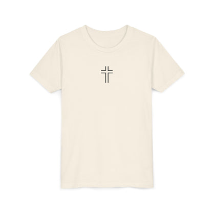 Minimalist | Youth Unisex Short Sleeve Tee with Cross Design