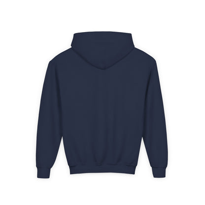 Minimalist | Muted Youth Heavy Blend Hooded Sweatshirt - Faithful Style with Inspirational Cross Design