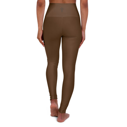 Minimalist | Muted High Waisted Fitness Leggings with Cross Design - Perfect for Faith & Fitness