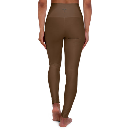 Minimalist | Muted High Waisted Fitness Leggings with Cross Design - Perfect for Faith & Fitness