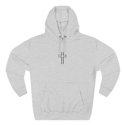 Minimalist | Unisex Fleece Hoodie with Cross Design