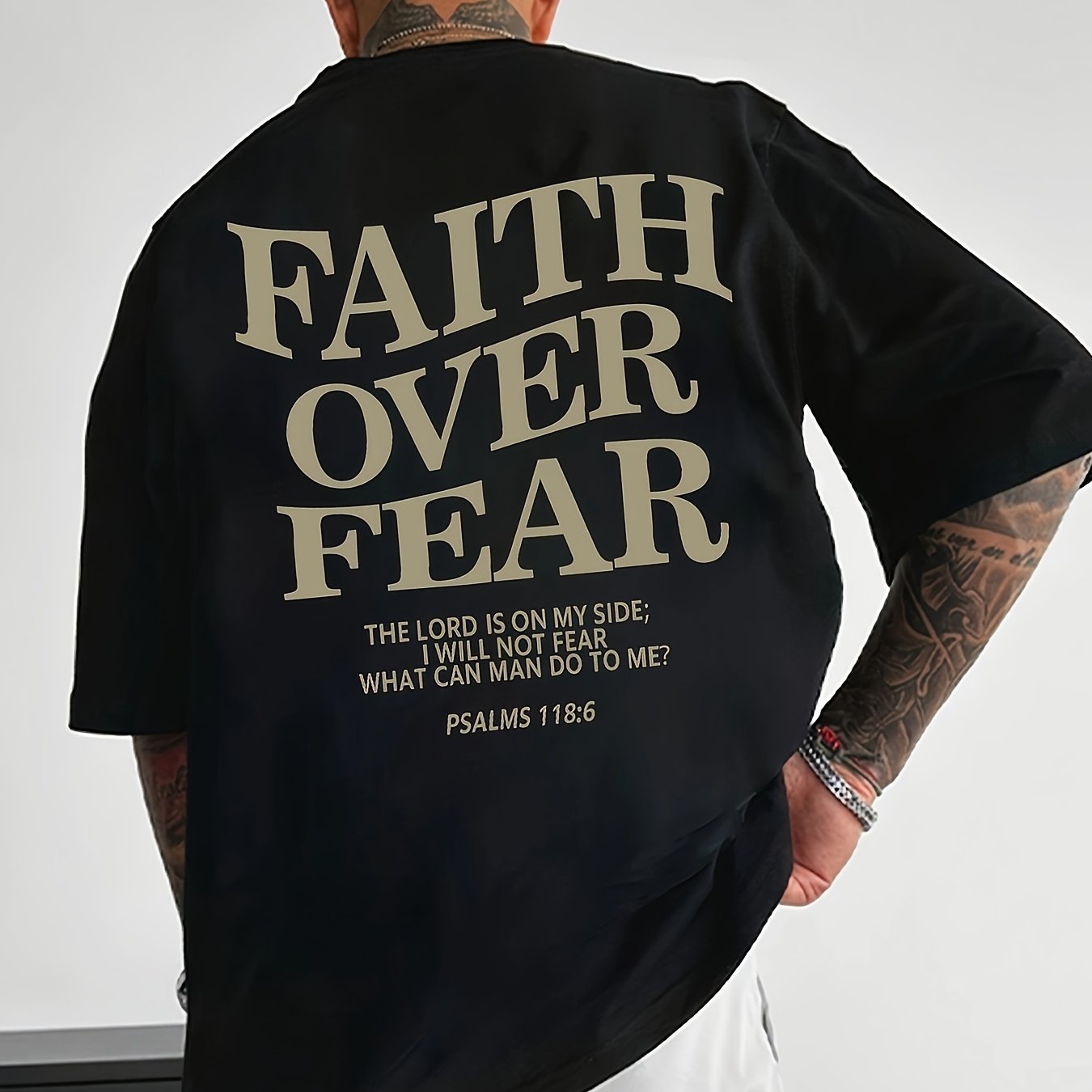 FAITH OVER FEAR Men's Casual T-Shirt