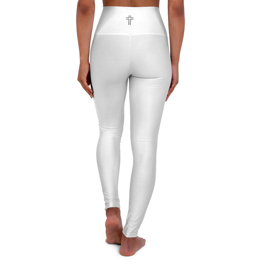 Minimalist | Muted High Waisted Fitness Leggings with Cross Design - Perfect for Faith & Fitness
