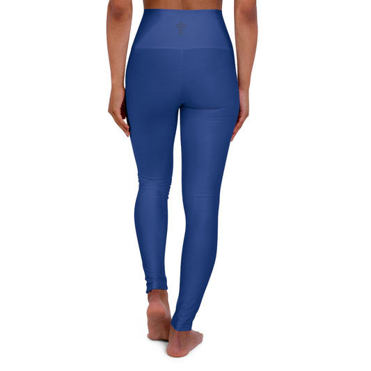 Minimalist | Color High Waisted Fitness Leggings with Cross Design - Perfect for Faith & Fitness