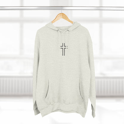 Minimalist | Unisex Fleece Hoodie with Cross Design