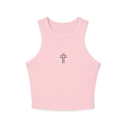 Minimalist | Women's Micro Rib Racer Cross Design Tank Top