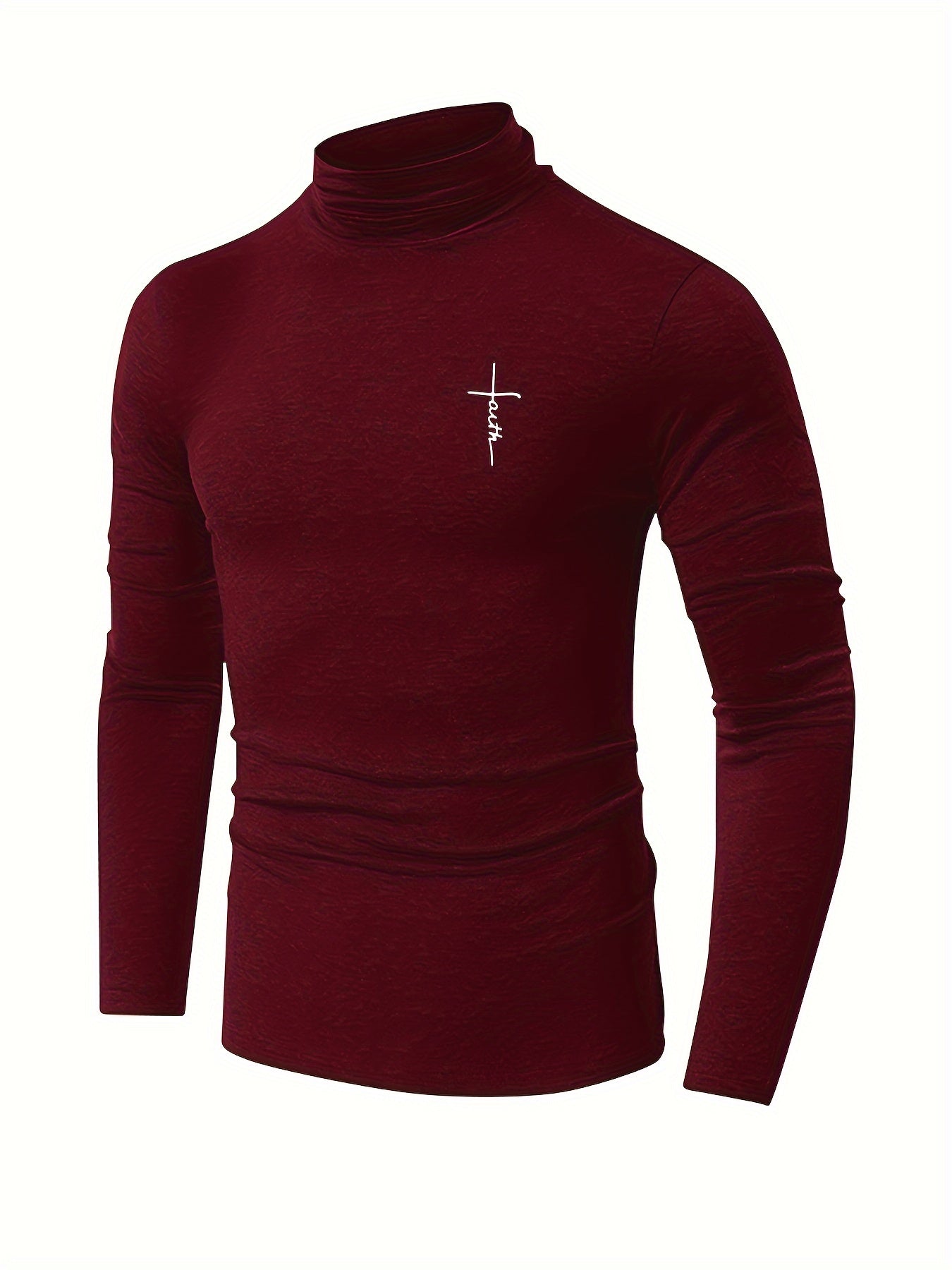 Men's Athletic Faith Print Turtleneck