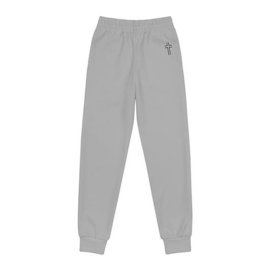 Minimalist | Muted Youth Joggers with Inspirational Cross Design - Comfortable & Stylish Activewear for Kids
