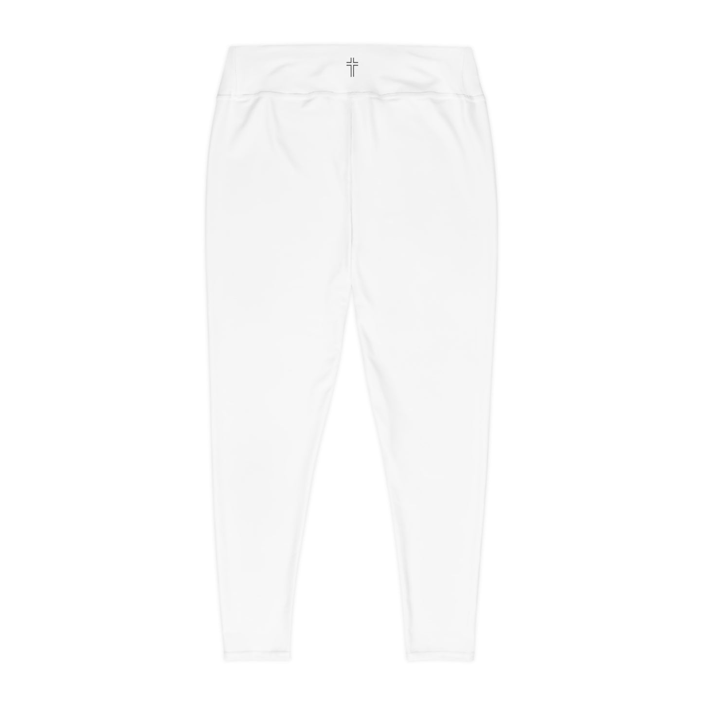 Minimalist | Muted Plus Size High Waisted Fitness Leggings with Cross Design - Perfect for Faith & Fitness