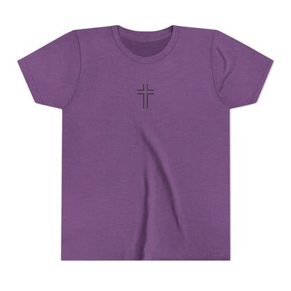 Minimalist | Youth Unisex Short Sleeve Tee with Cross Design