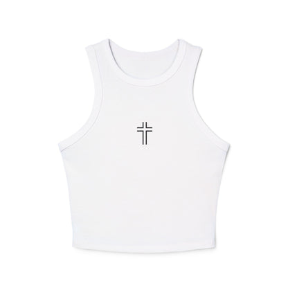 Minimalist | Women's Micro Rib Racer Cross Design Tank Top