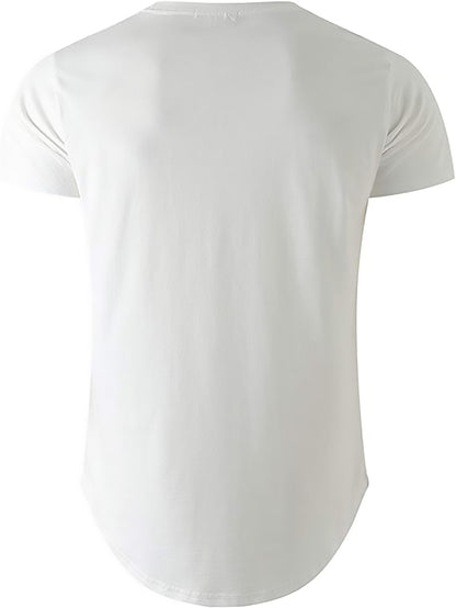 Christian Cross Pattern Print Men's Comfy V-Neck T-shirt