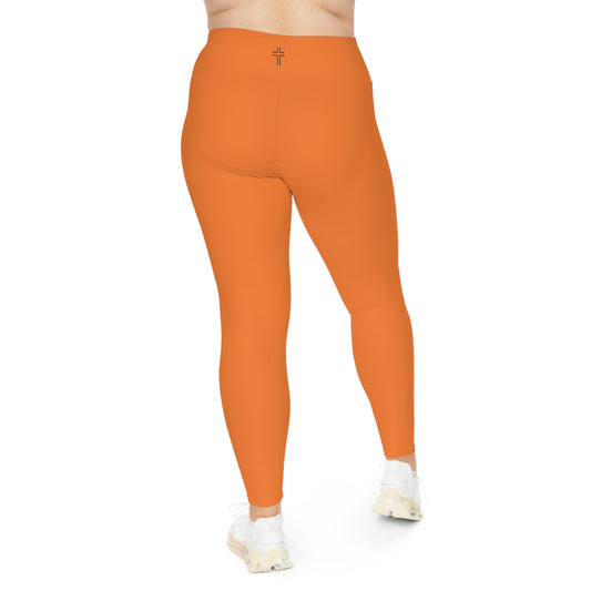 Minimalist | Color Plus Size High Waisted Fitness Leggings with Cross Design - Perfect for Faith & Fitness