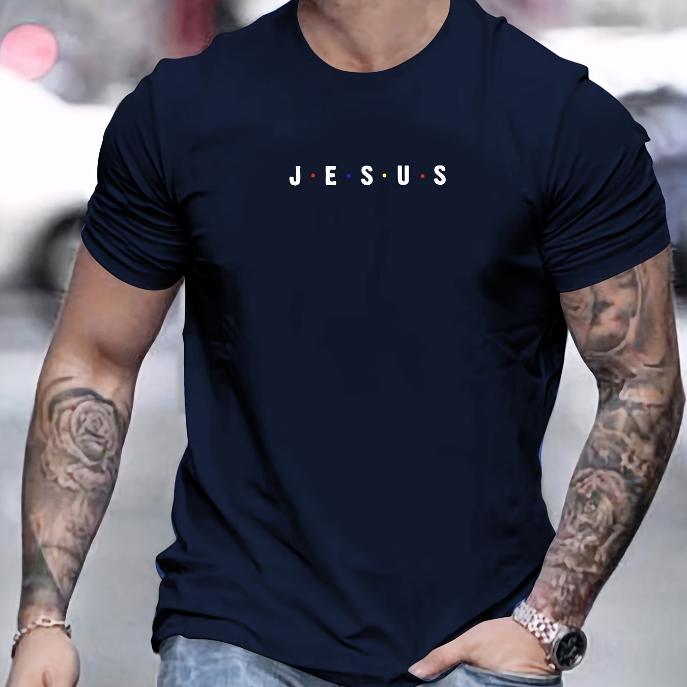 Jesus Minimalist Print Men's T-Shirt